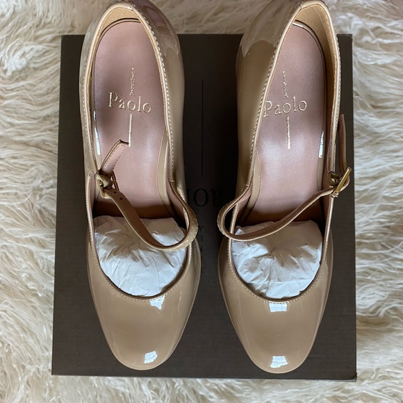 NWT Linea Paolo Isadora Mary Jane Platform Pumps, Maple Sugar Patent, Size 9.5 - Picture 8 of 10